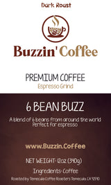 6 Bean Buzz - Dark Roast Coffee - Espresso Blend