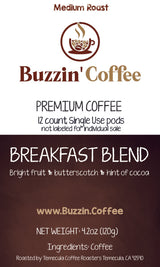 Breakfast Blend - Medium Roast K-CUPS - 12 Count Coffee Pods