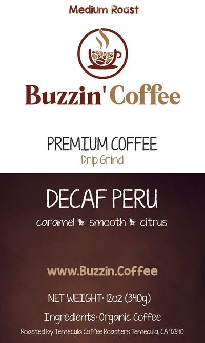 Decaf Peru - Organic Medium Roast - Decaffeinated Single Origin Coffee